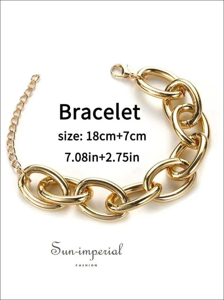 Women Silver and Gold Gothic Chunky Chain Choker Necklace