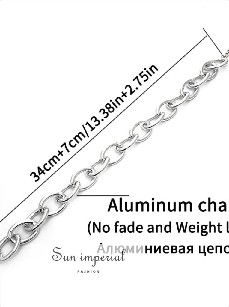 Women Silver and Gold Gothic Chunky Chain Choker Necklace
