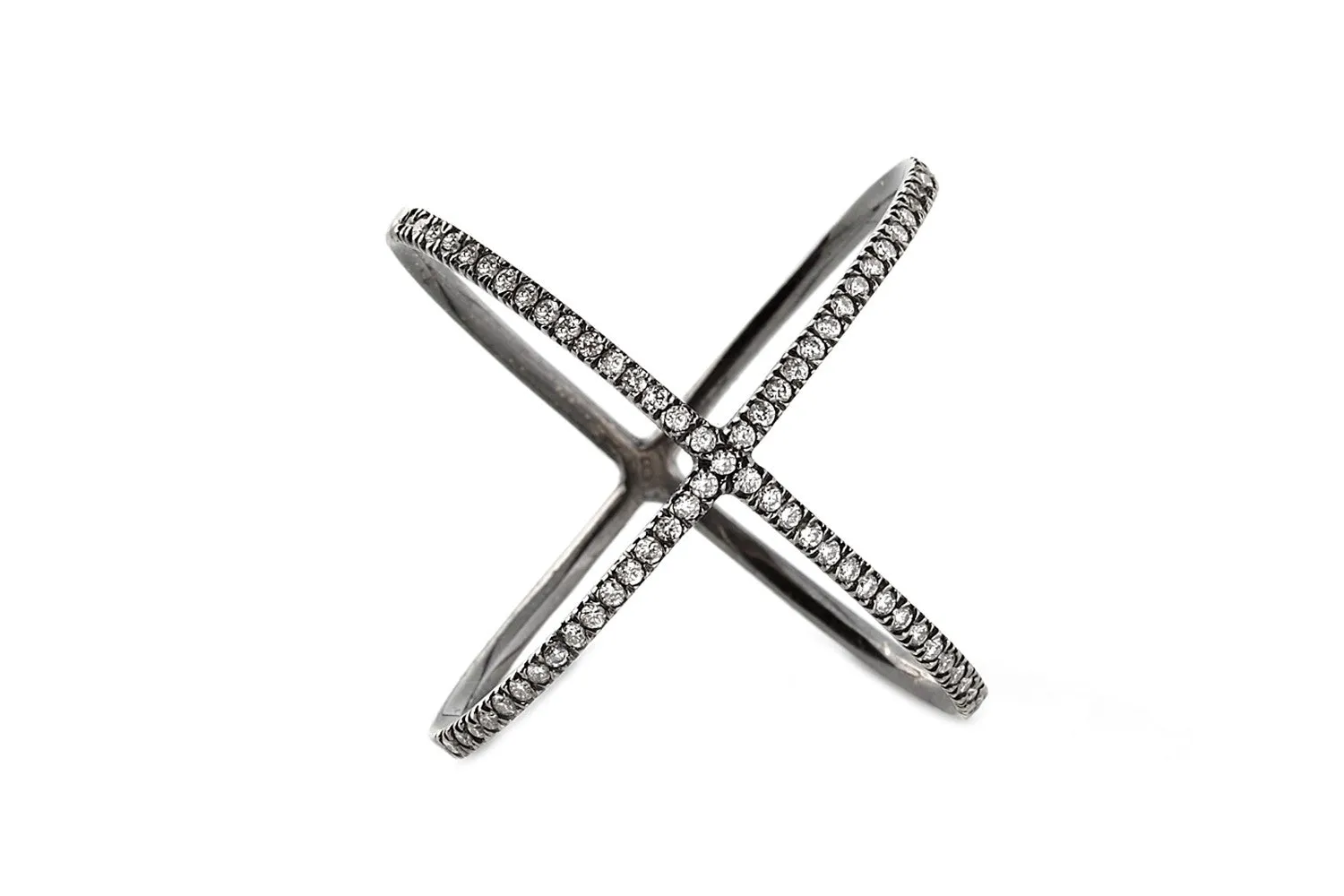 X Ring white diamonds